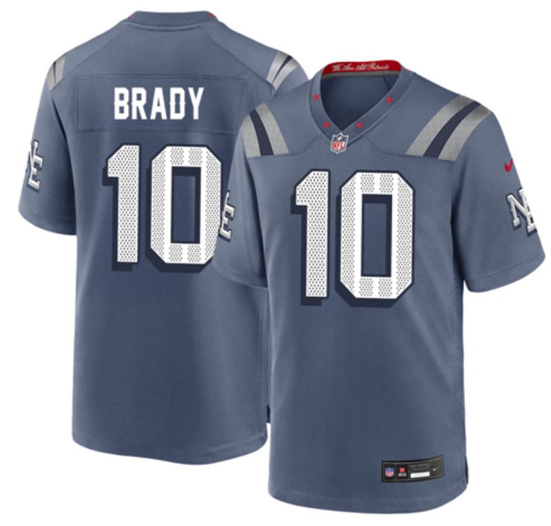 Men 2025 New England Patriots #10 Brady blue 5th generation Throwback Nike Limited NFL Jersey style 001->buffalo bills->NFL Jersey